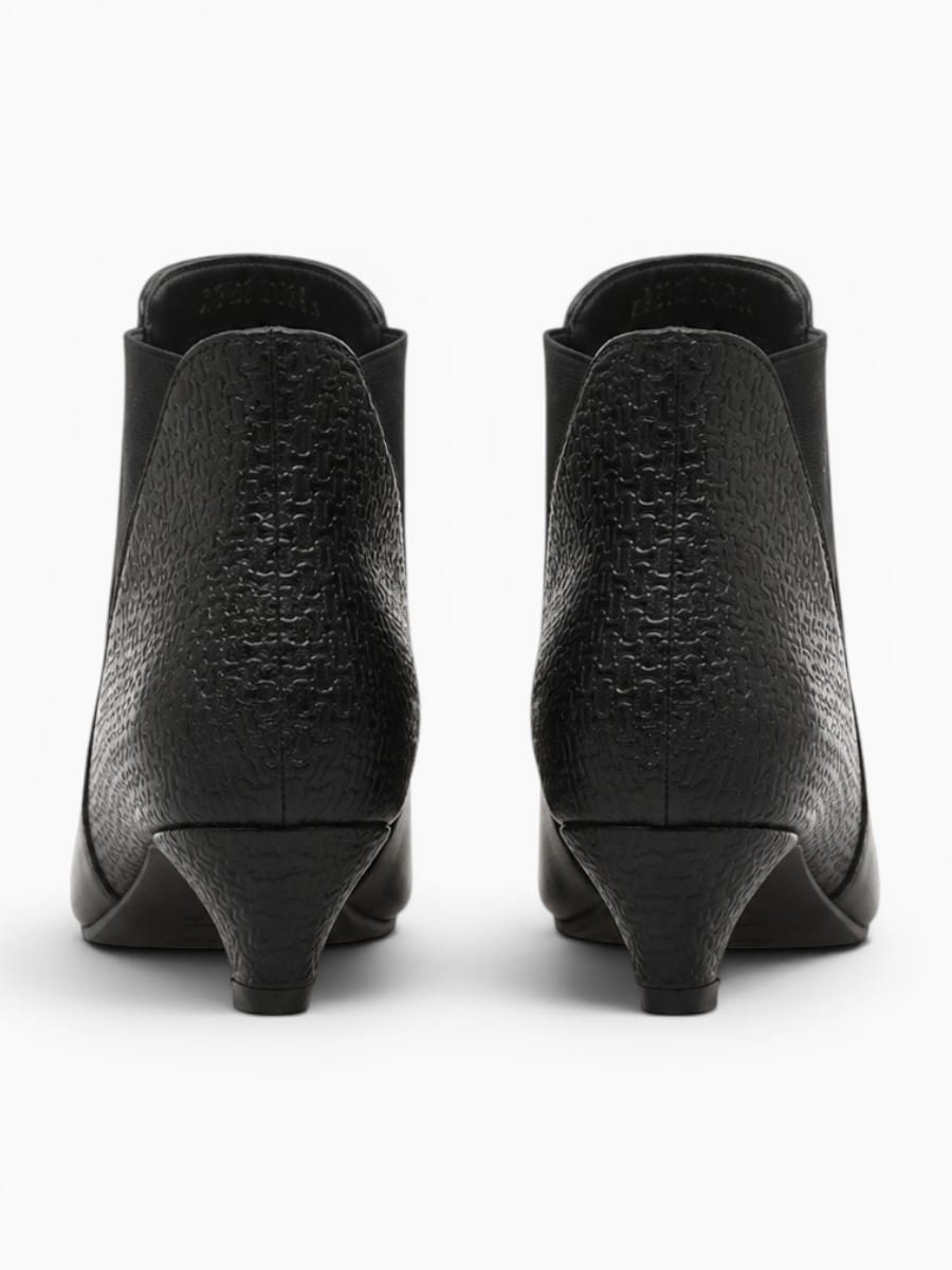 Amara Shoes Pointed Toe Kitten Heel Ankle Boots