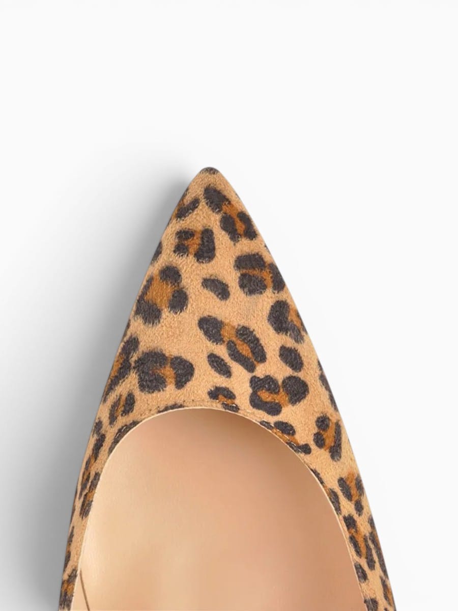 Amara Shoes Pointed Toe Leopard Print Stiletto Heels