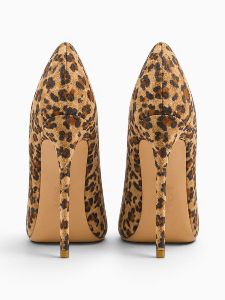 Amara Shoes Pointed Toe Leopard Print Stiletto Heels