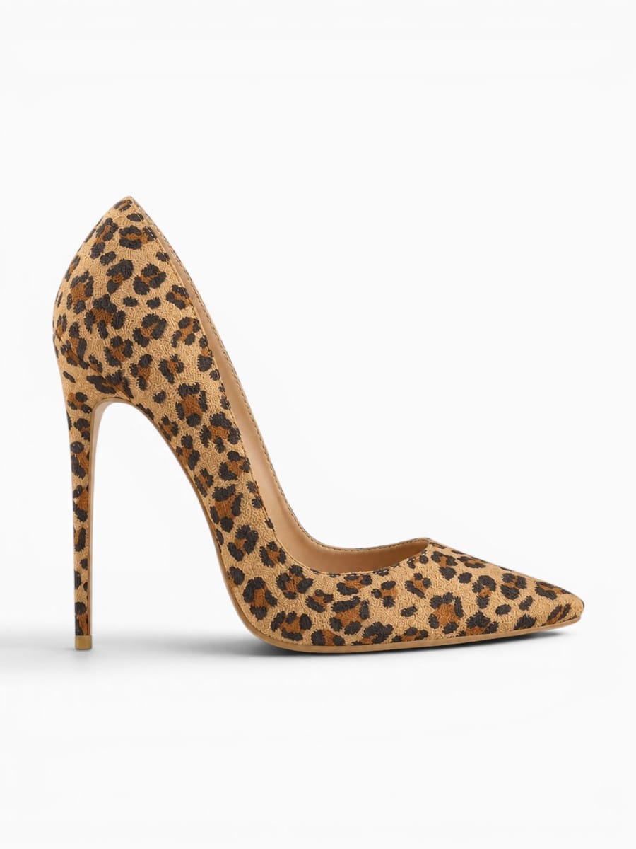 Amara Shoes Pointed Toe Leopard Print Stiletto Heels