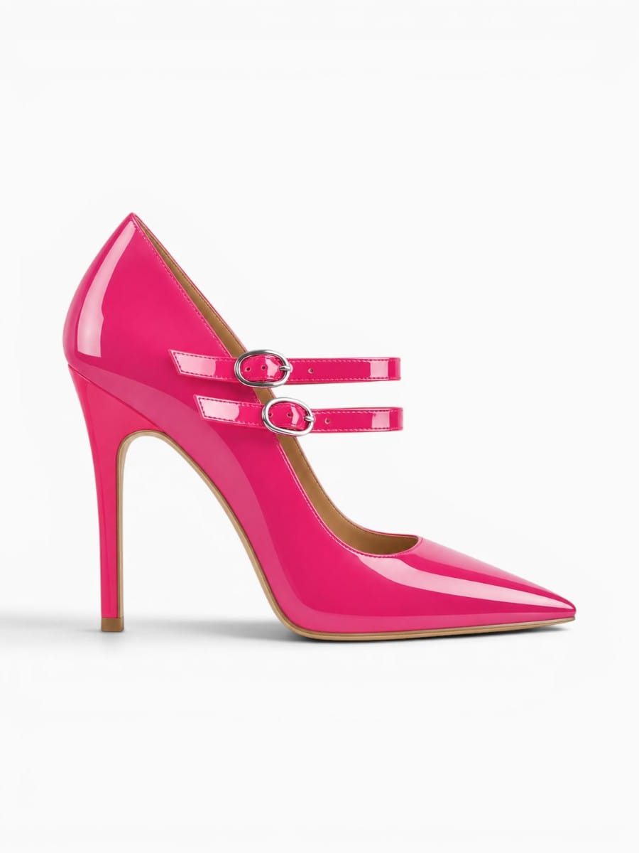 Amara Shoes Pointed Toe Mary Jane Double Strap Stiletto Heels