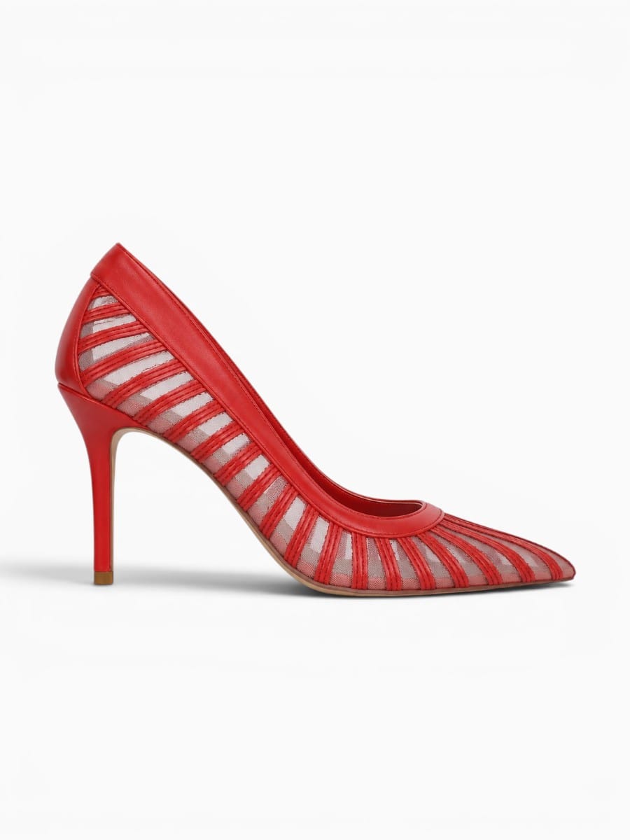 Amara Shoes Pointed Toe Mesh Stiletto Heels