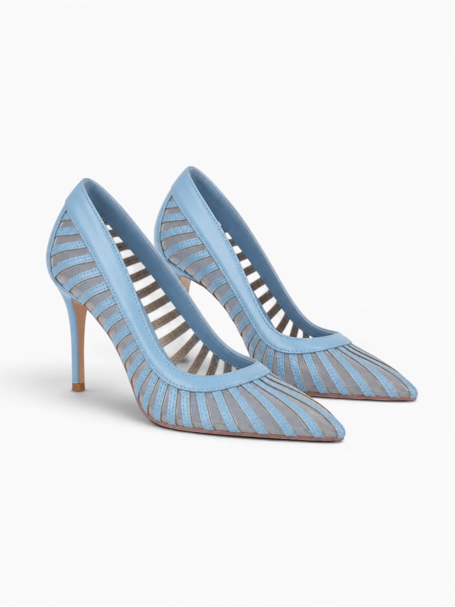 Amara Shoes Pointed Toe Mesh Stiletto Heels