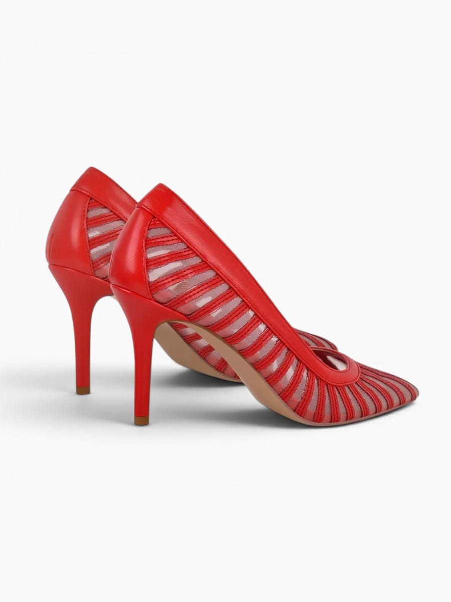 Amara Shoes Pointed Toe Mesh Stiletto Heels