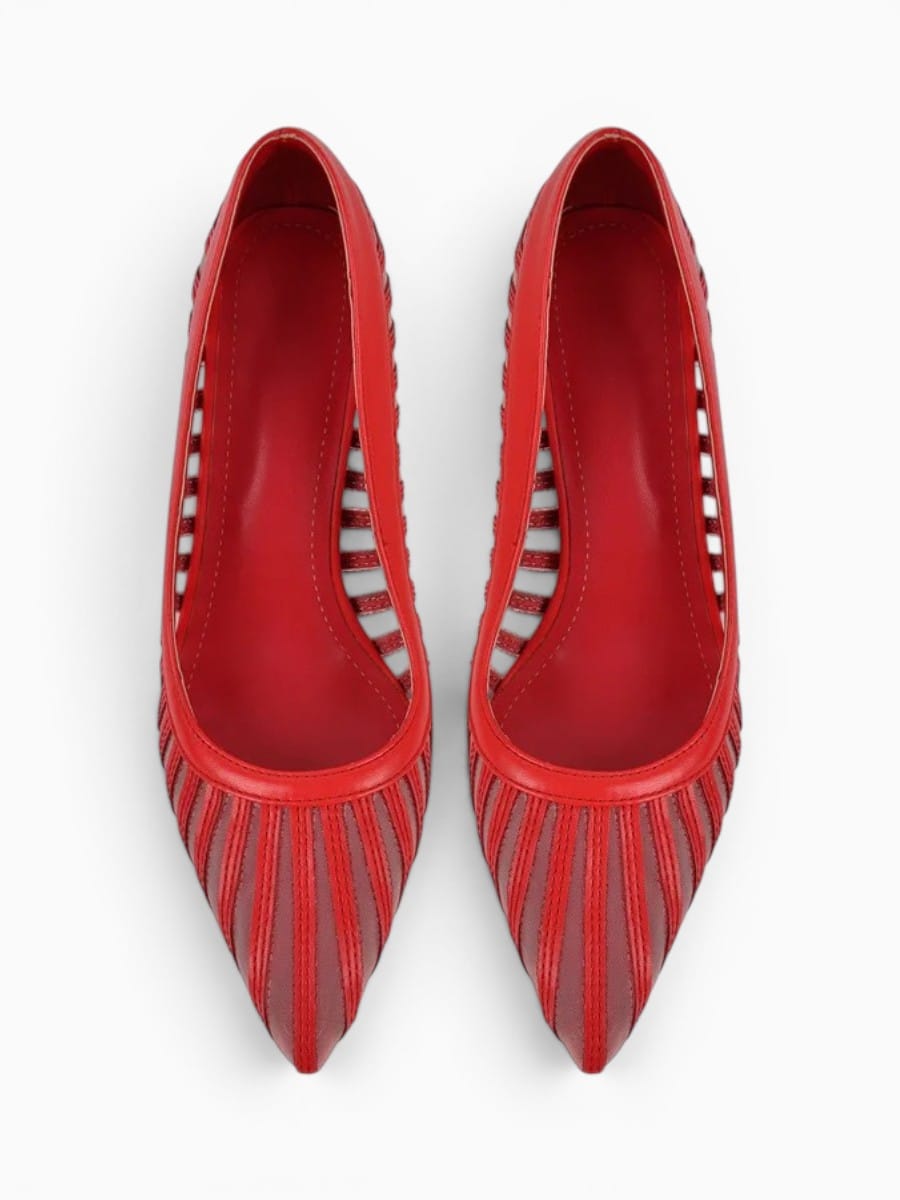 Amara Shoes Pointed Toe Mesh Stiletto Heels