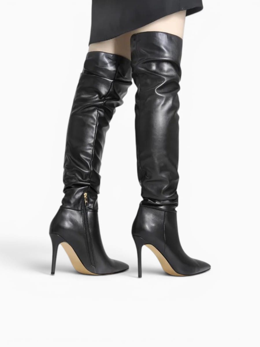 Amara Shoes Pointed Toe Over The Knee Stiletto Boots