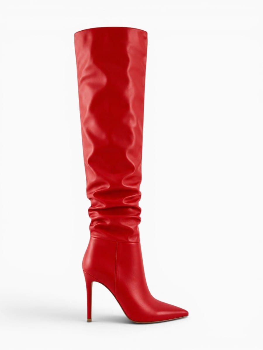 Amara Shoes Pointed Toe Over The Knee Stiletto Boots
