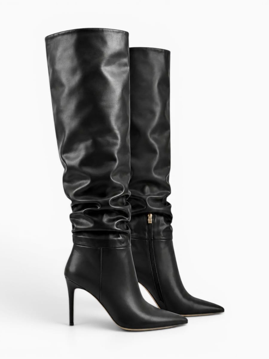 Amara Shoes Pointed Toe Over The Knee Stiletto Boots