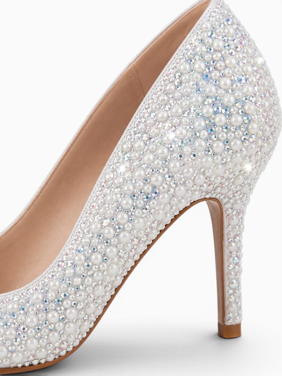 Amara Shoes Pointed Toe Rhinestone Stiletto Heels