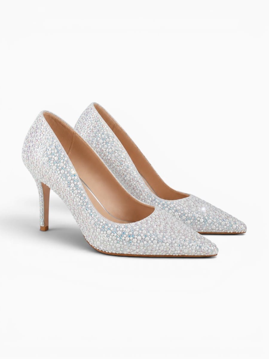 Amara Shoes Pointed Toe Rhinestone Stiletto Heels