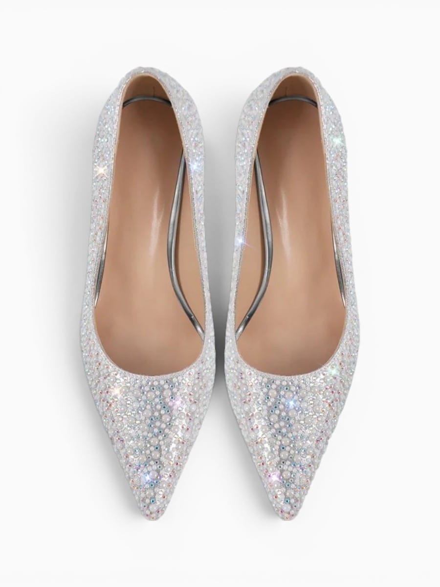 Amara Shoes Pointed Toe Rhinestone Stiletto Heels