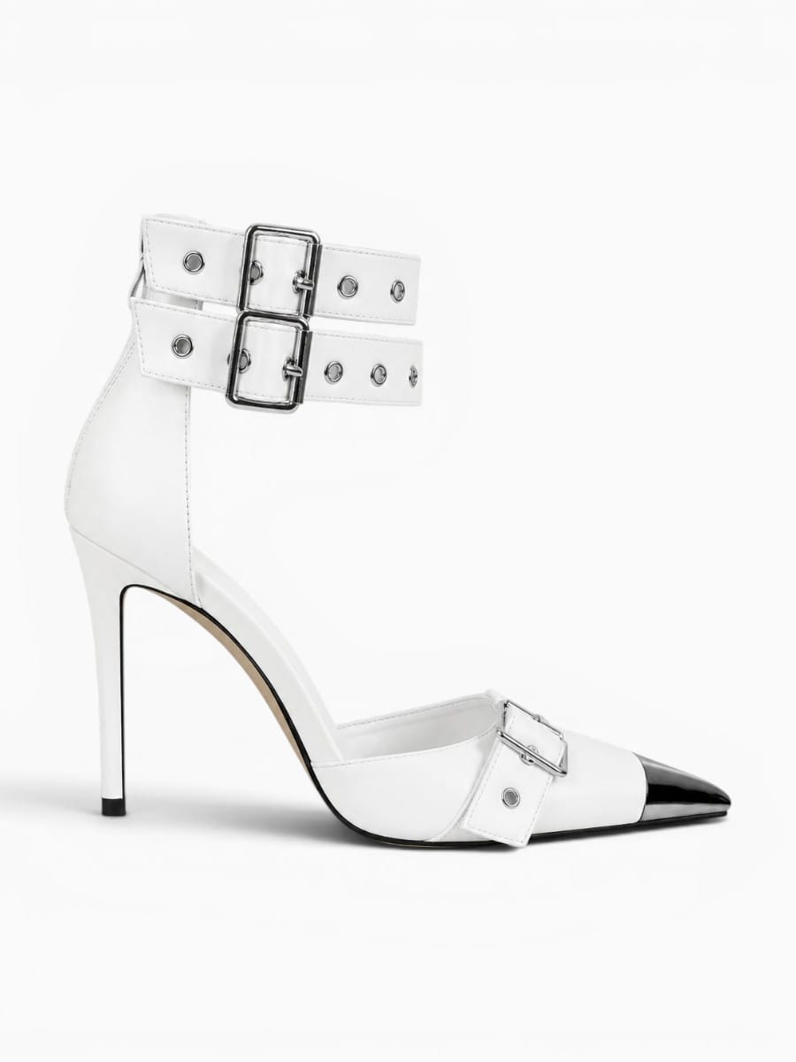 Amara Shoes Pointed Toe Stiletto Ankle Strap Sandals