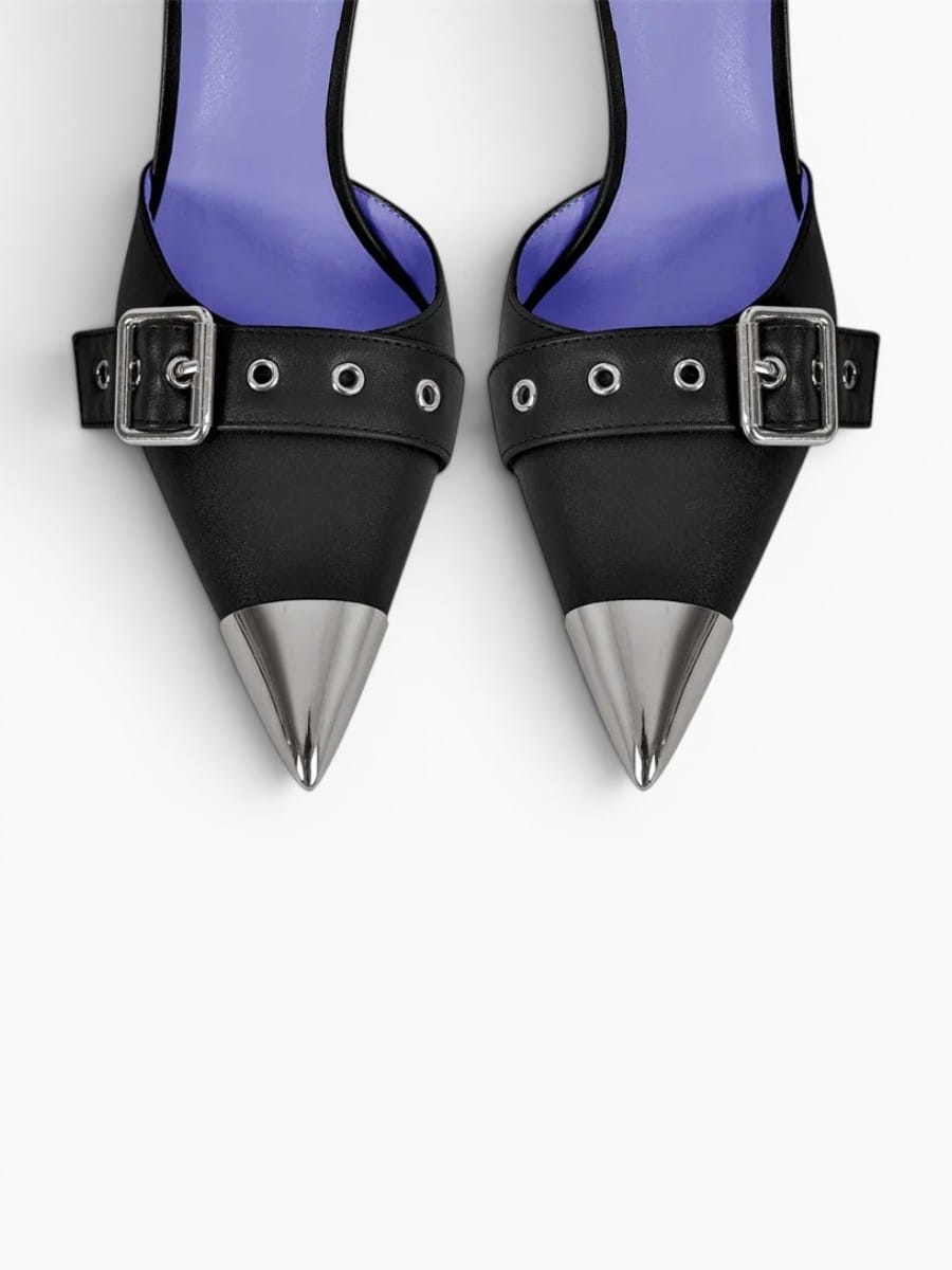 Amara Shoes Pointed Toe Stiletto Ankle Strap Sandals