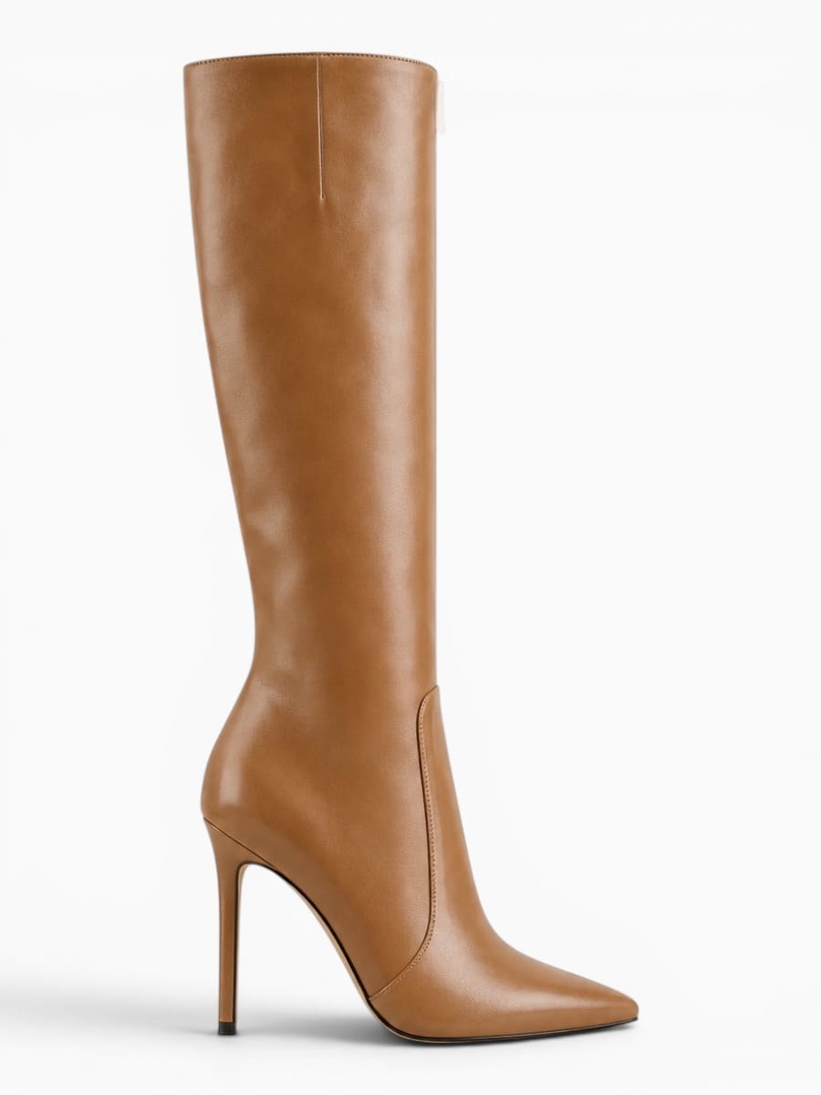 Amara Shoes Pointed Toe Stiletto Knee Boots