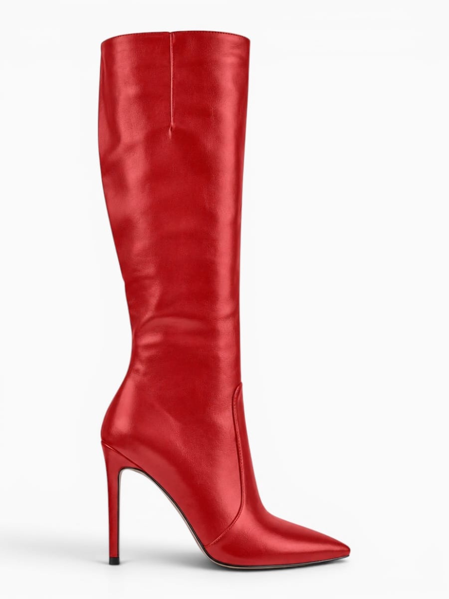 Amara Shoes Pointed Toe Stiletto Knee Boots
