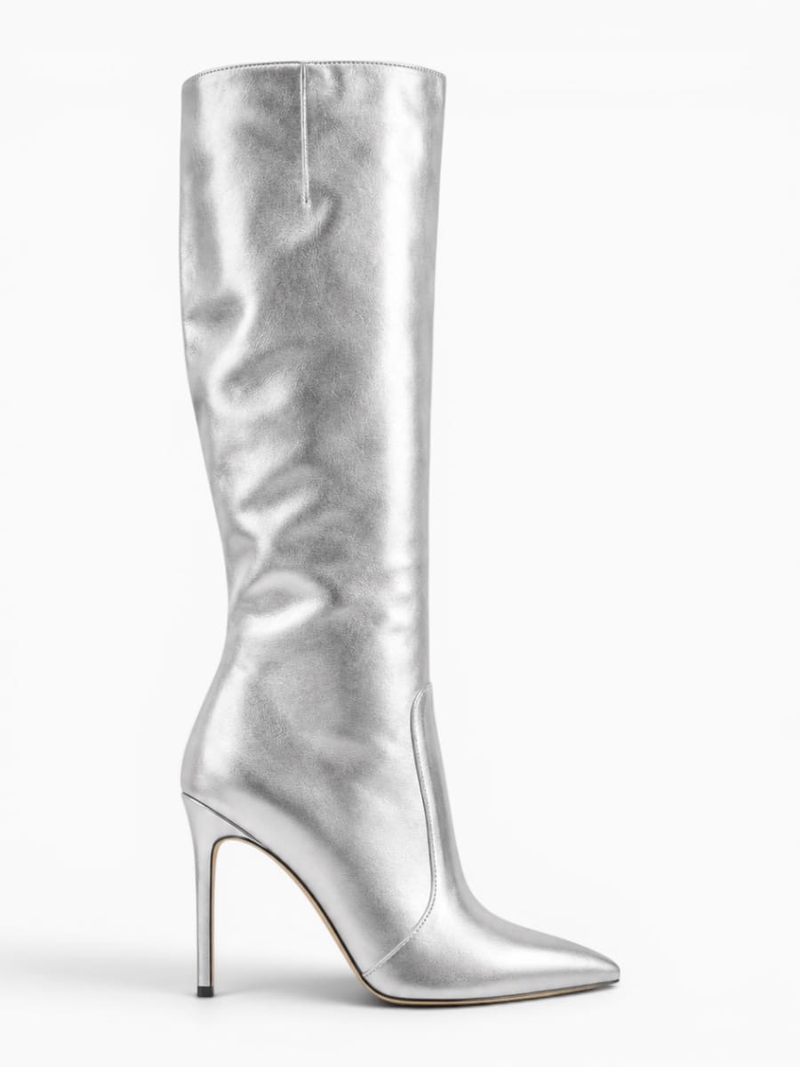Amara Shoes Pointed Toe Stiletto Knee Boots