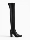 Amara Shoes Pointed-Toe Thigh-High Heeled Boots