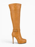 Amara Shoes Quilted Platform Over Knee Boots