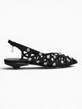 Amara Shoes Rhinestone Slingback Ballet Flats