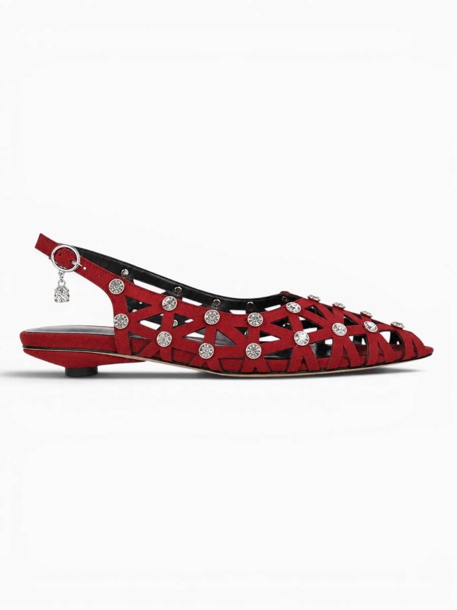 Amara Shoes Rhinestone Slingback Ballet Flats