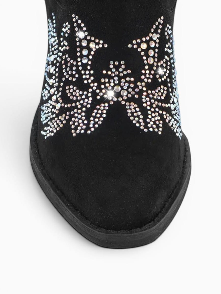 Amara Shoes Rhinestone Western Pointed Toe Cowboy Boots