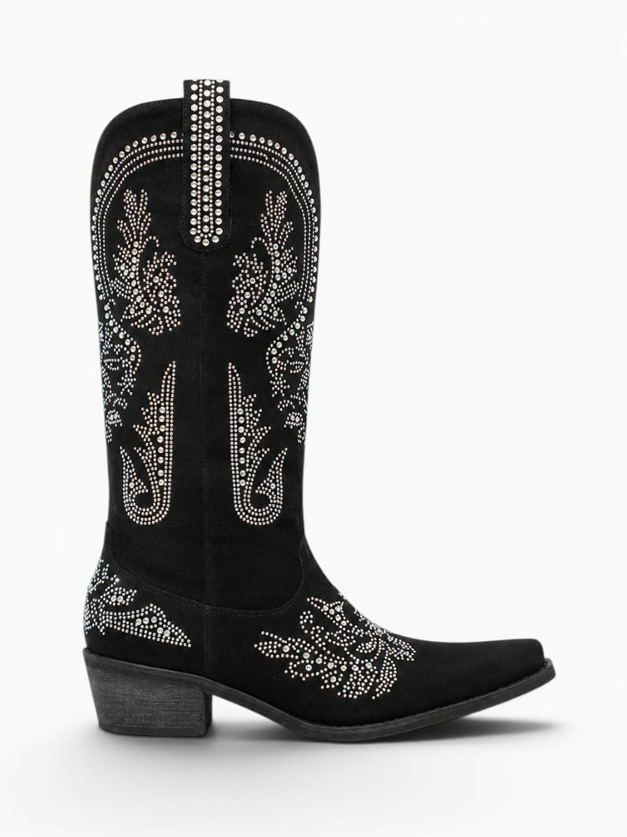 Amara Shoes Rhinestone Western Pointed Toe Cowboy Boots