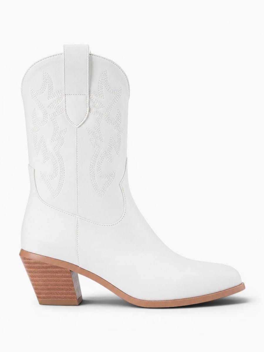 Amara Shoes Round Toe Cowboy Ankle Boots