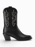 Amara Shoes Round Toe Cowboy Ankle Boots