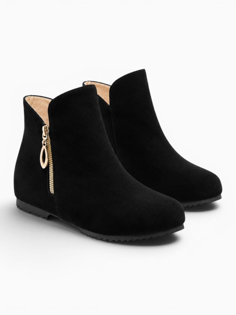 Amara Shoes Round Toe Wedge Ankle Boots