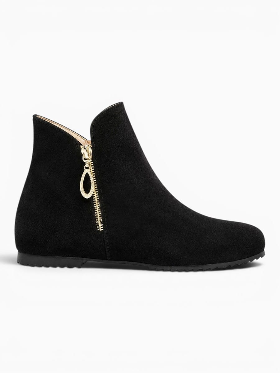 Amara Shoes Round Toe Wedge Ankle Boots