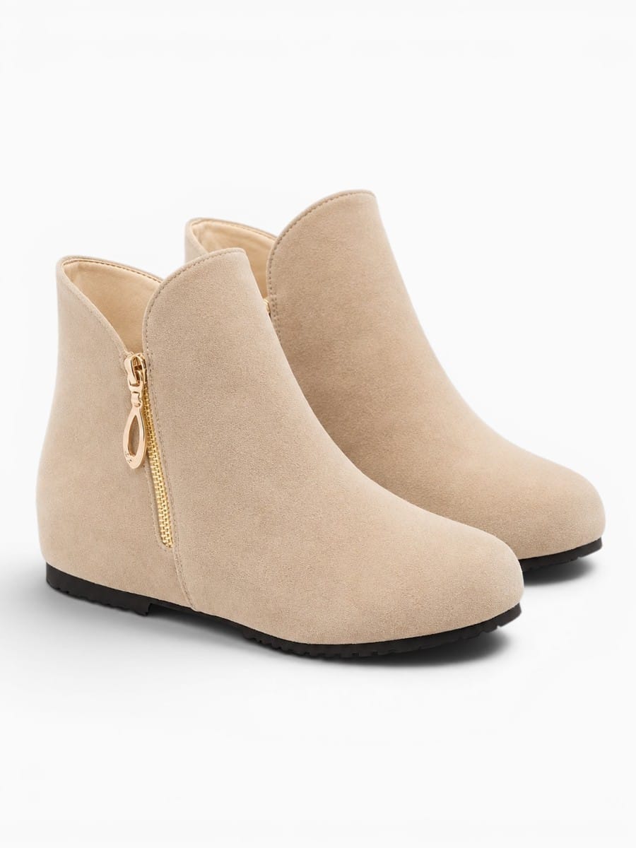 Amara Shoes Round Toe Wedge Ankle Boots