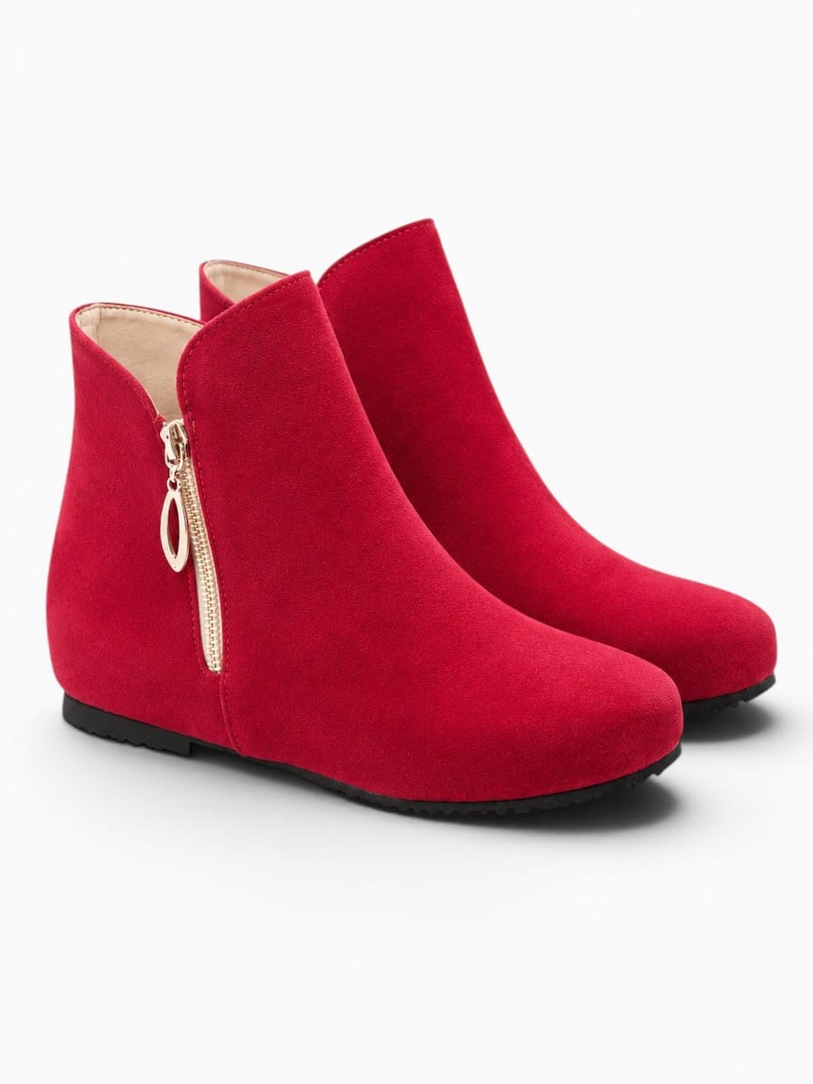 Amara Shoes Round Toe Wedge Ankle Boots