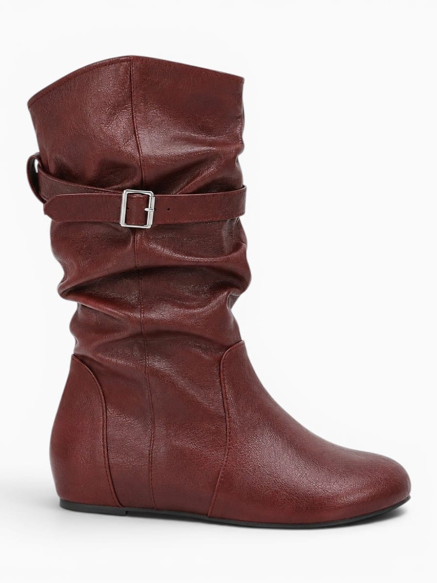 Amara Shoes Slouch Buckle Mid Calf Boots
