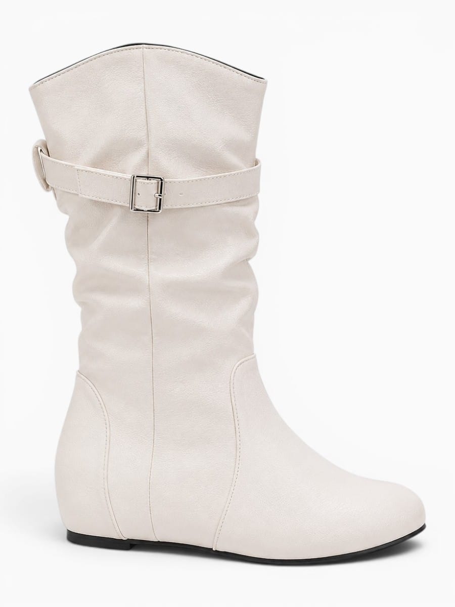 Amara Shoes Slouch Buckle Mid Calf Boots