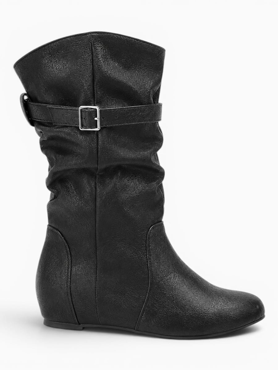 Amara Shoes Slouch Buckle Mid Calf Boots