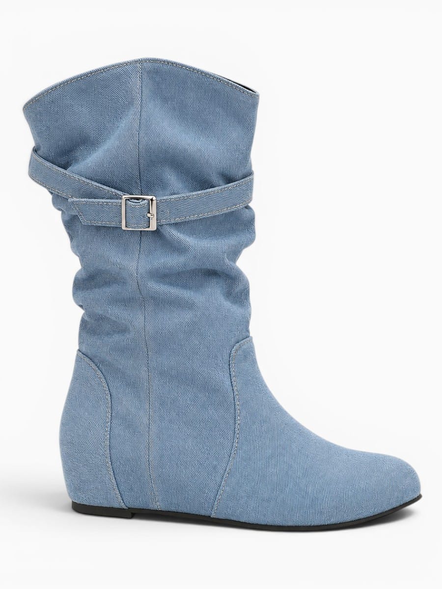 Amara Shoes Slouch Buckle Mid Calf Boots