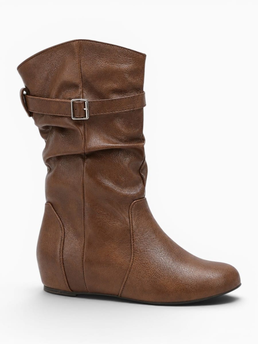 Amara Shoes Slouch Buckle Mid Calf Boots