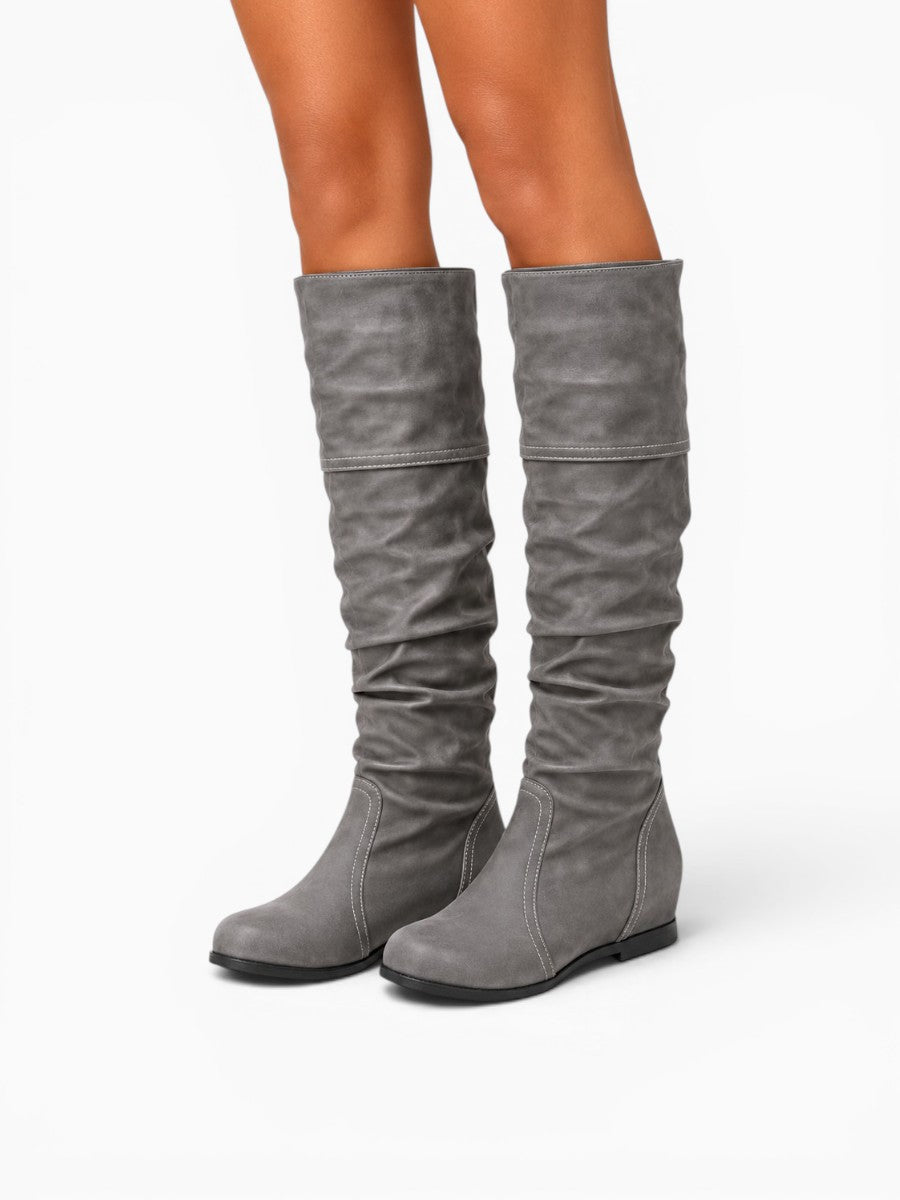 Amara Shoes Slouchy Knee High Flat Boots