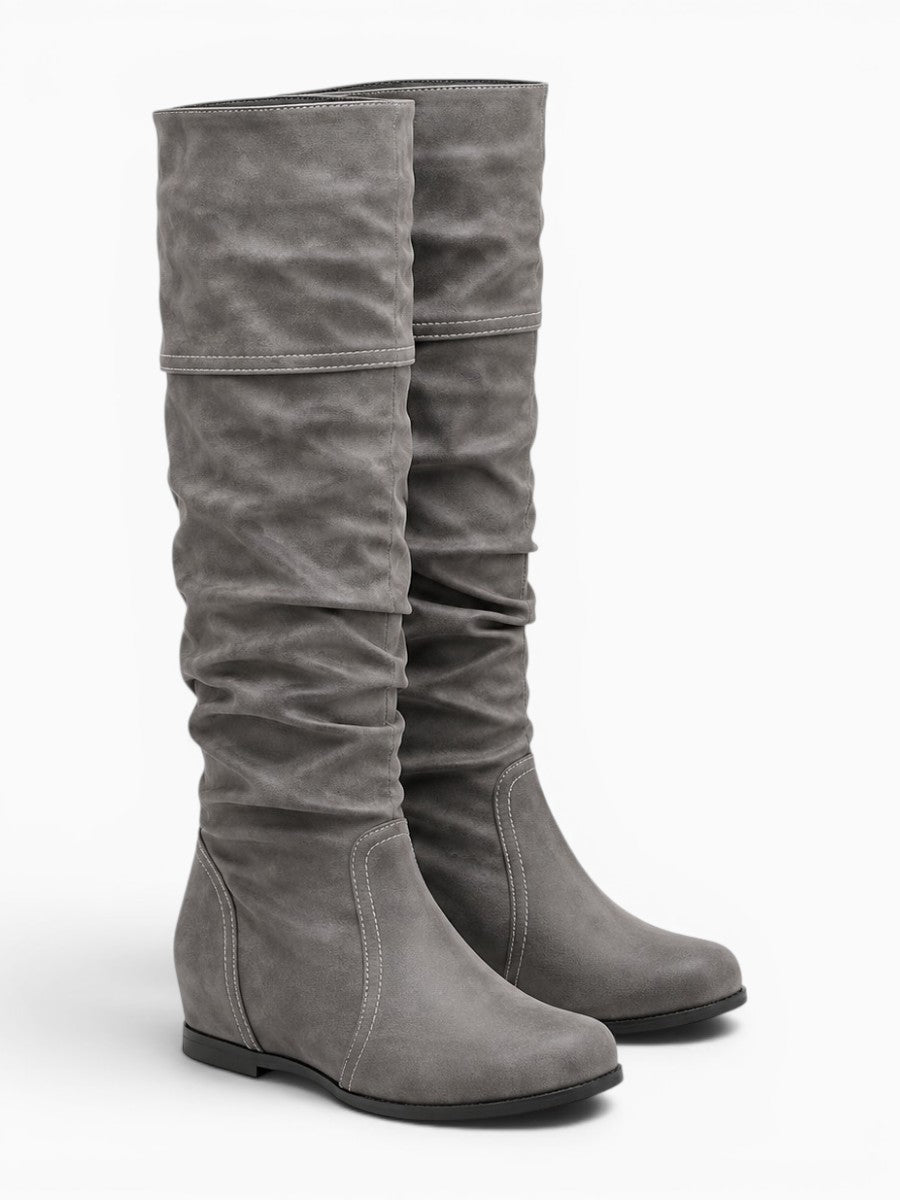 Amara Shoes Slouchy Knee High Flat Boots