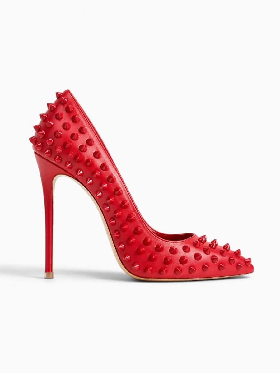 Amara Shoes Spiked Studded Pointed Toe Stiletto Heels