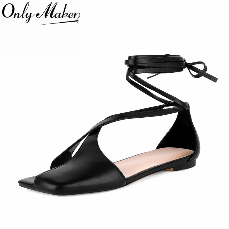 Amara Shoes Square Toe Ballet Flat Slingback Ankle Strap Flats (À Faire photos)