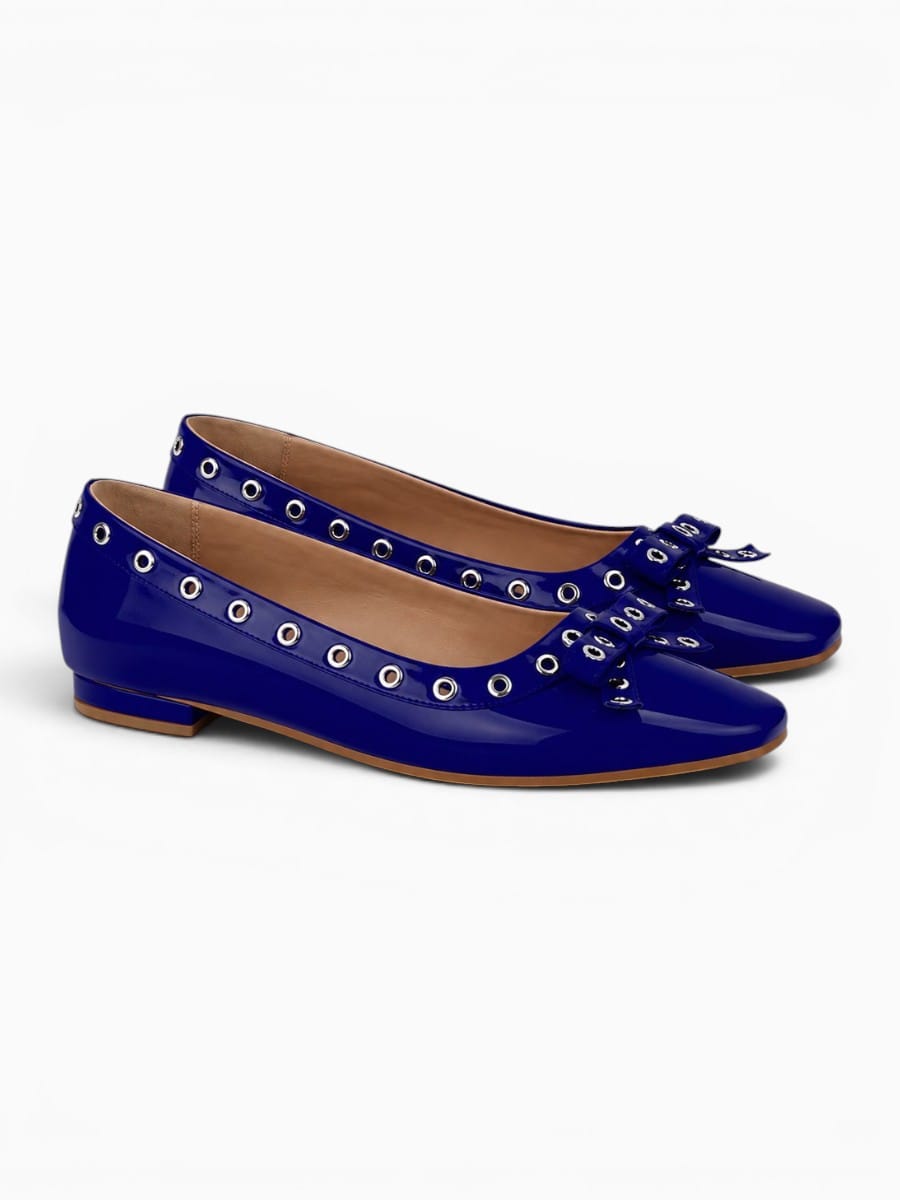 Amara Shoes Square Toe Bow Ballet Flats