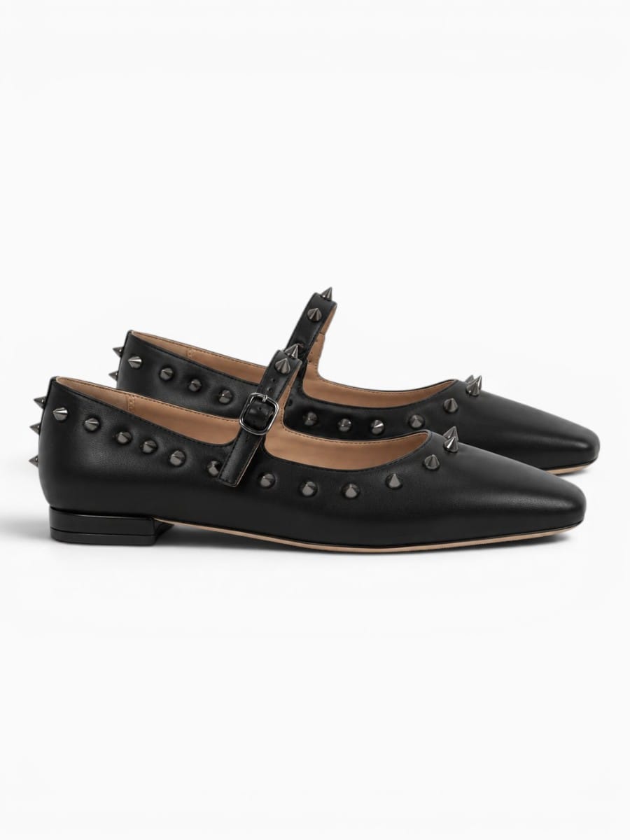 Amara Shoes Studded Mary Jane Ballet Flats