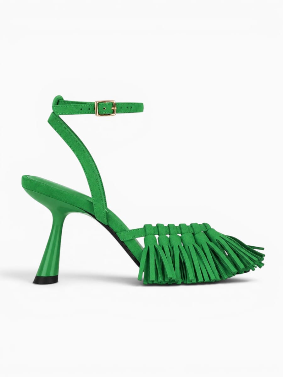 Amara Shoes Tassel High Heel Sandals Ankle Strap Stiletto