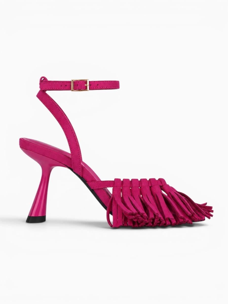 Amara Shoes Tassel High Heel Sandals Ankle Strap Stiletto