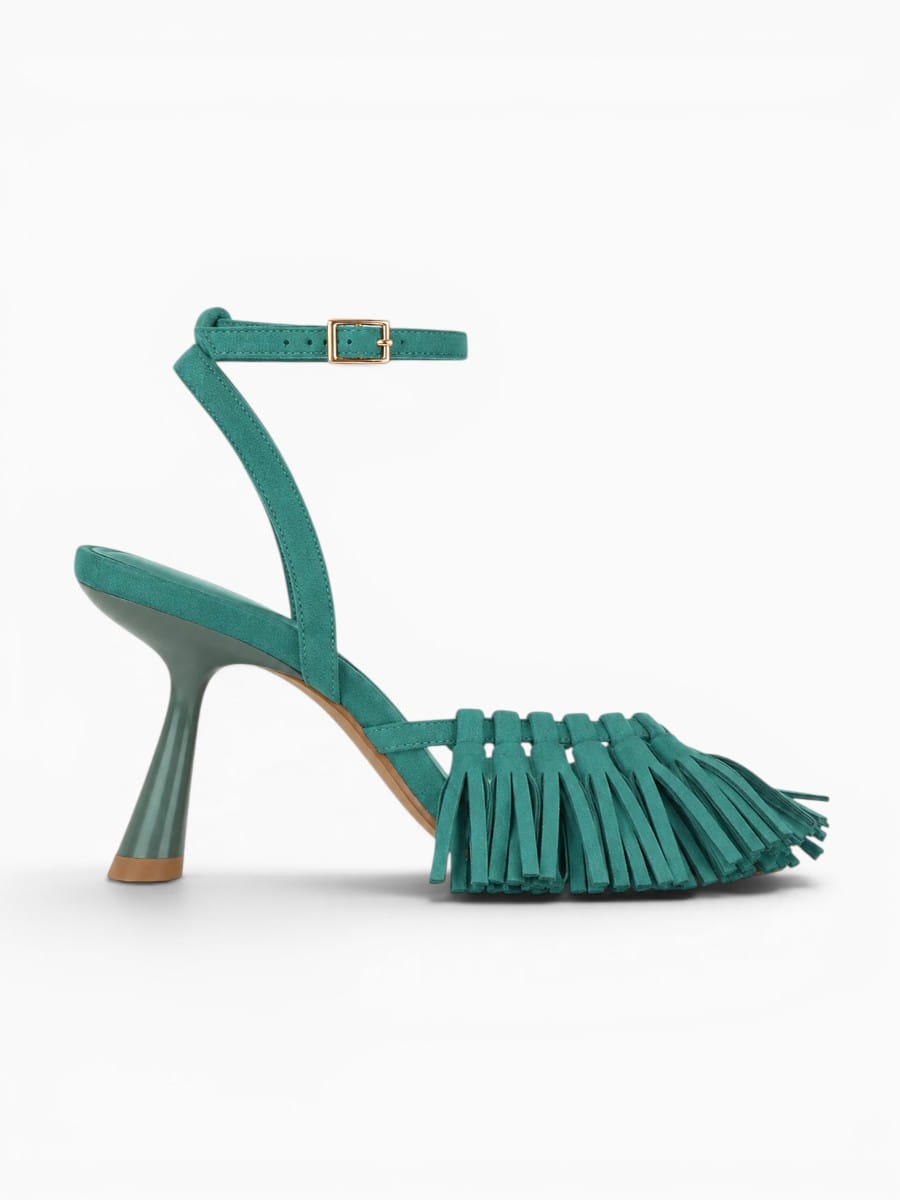 Amara Shoes Tassel High Heel Sandals Ankle Strap Stiletto