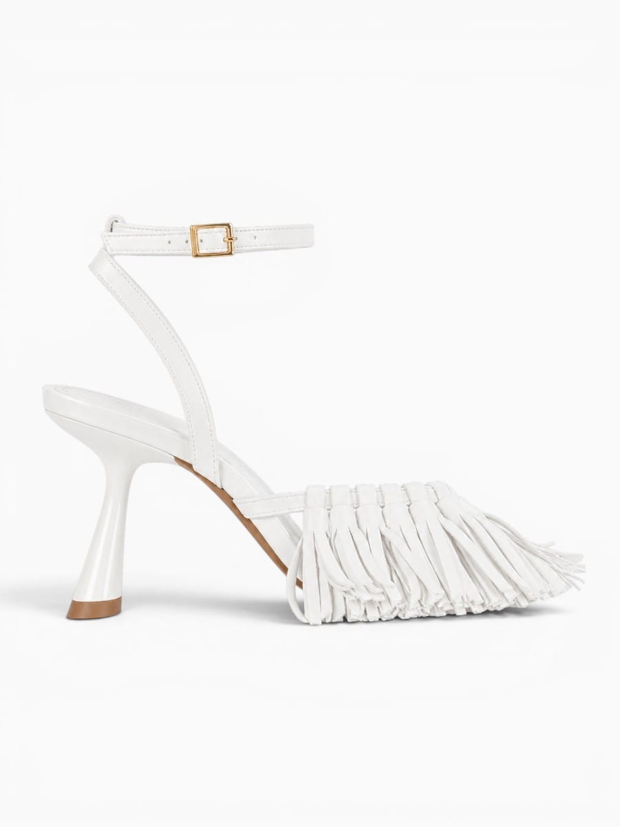 Amara Shoes Tassel High Heel Sandals Ankle Strap Stiletto