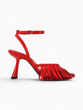 Amara Shoes Tassel High Heel Sandals Ankle Strap Stiletto