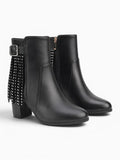 Amara Shoes Tassel Round Toe Platform Ankle Boots Inner Zipper