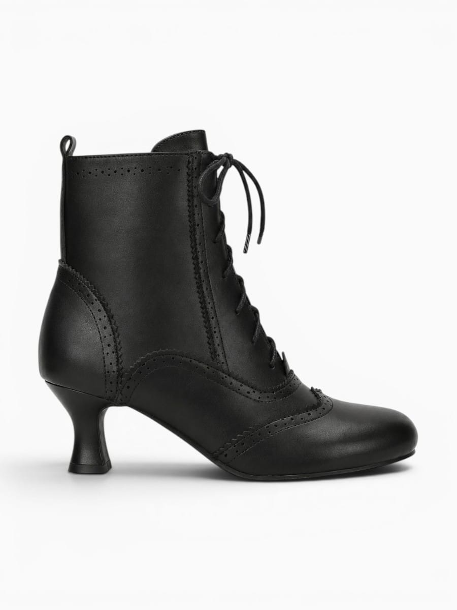 Amara Shoes Victorian Lace Up Heeled Boots